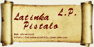 Latinka Pištalo vizit kartica